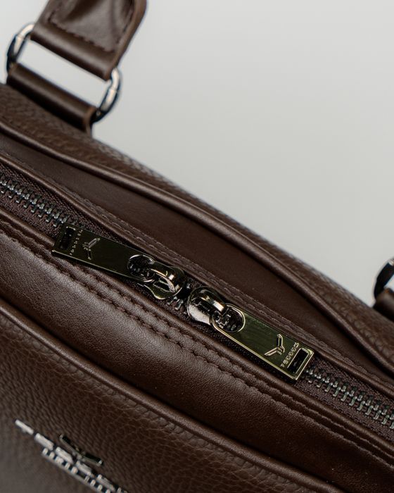 Чанта за лаптоп Teodor - кафява кожена