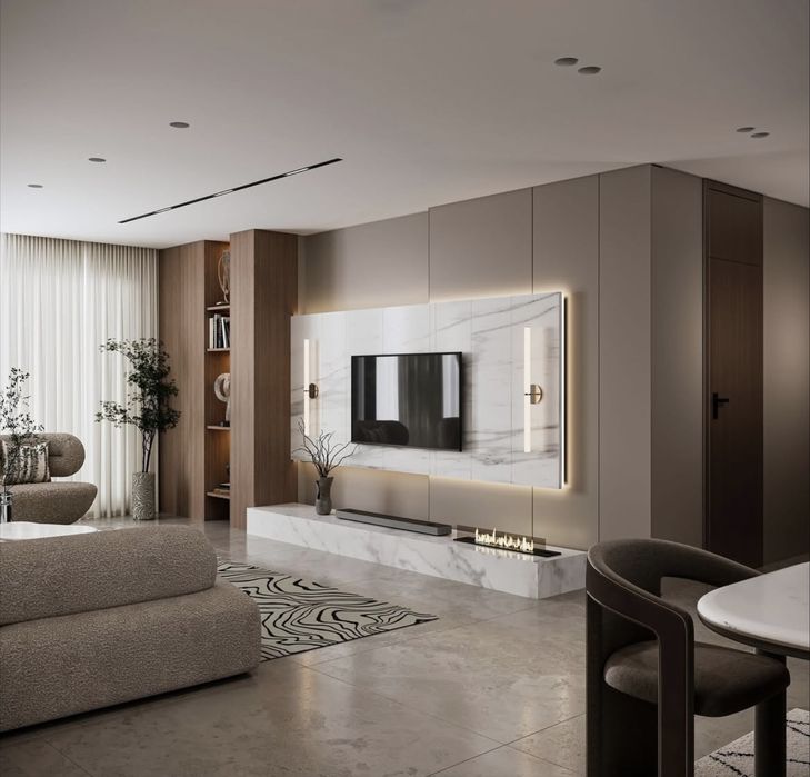 TV-зона на стену | Дизайн из ПВХ-панелей