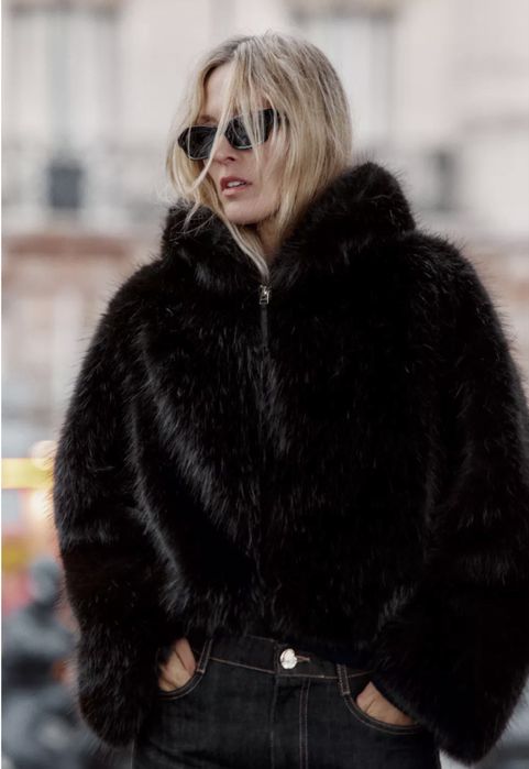 Яке с пух zara