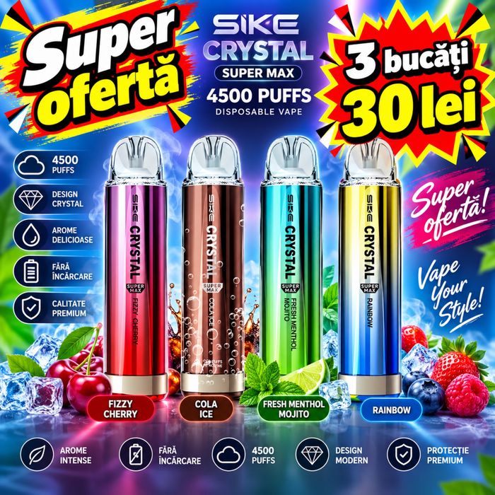 Vape 4500 Puffs pachet 3 bucati
