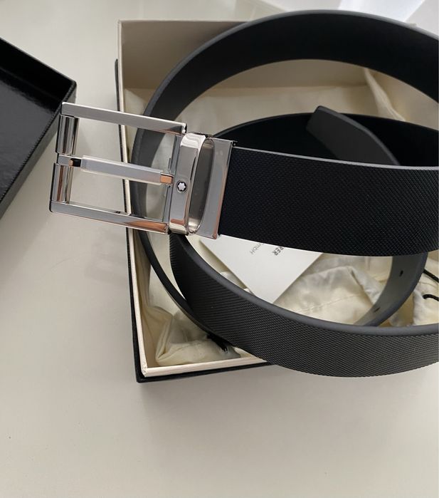 Curea Montblanc noua | piele imprimata | catarama din palladium