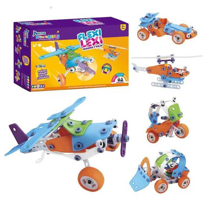 Конструктор с меки и гъвкави части Flexy Lexi Plane 133 части