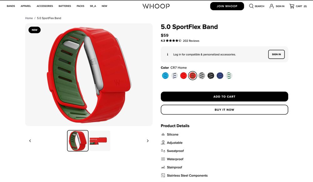 Whoop CR7 SportFlex Криштиану Роналду