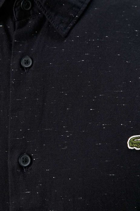 Cămașă Lacoste bărbați, cu mânecă lungă, slim, albastru marin, S