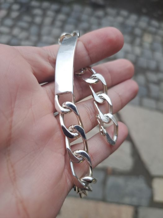 Bratara argint masiv Franta cu placuta