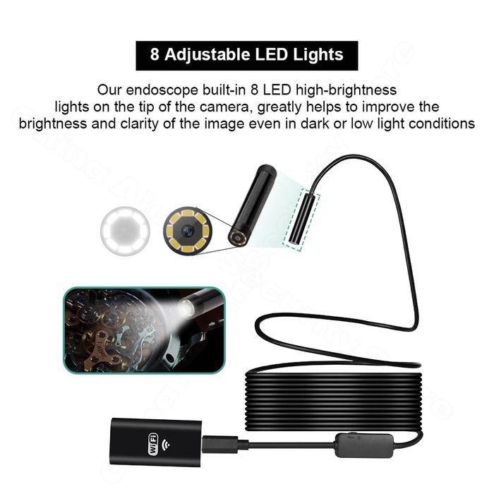 Эндоскоп камера для Айфона  пол метра