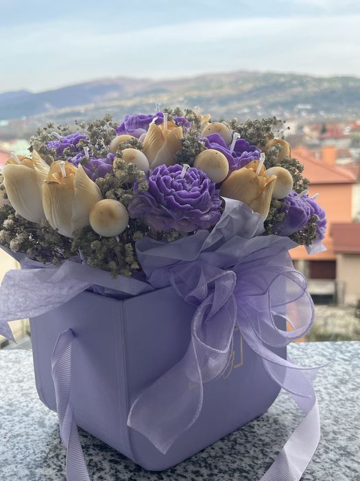 Ръчно изработена кутия с ароматни соеви свещи