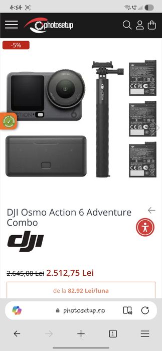Dji osmo action 5 pro garantie si accesorii