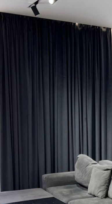 Новые темно серые  шторы 2 шт.  Занавески в стиле хай тек.