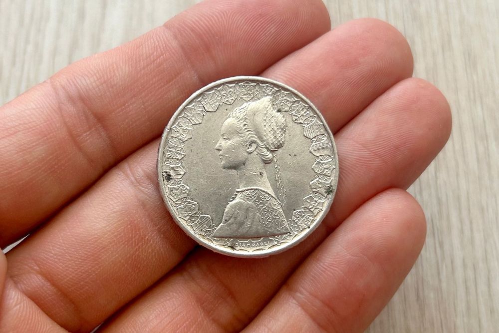Moneda din argint 835 - 500 Lire 1964 Italia