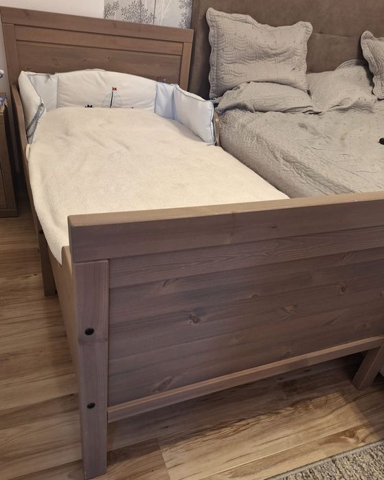 Pat extensibil copii gri 80×200 cm