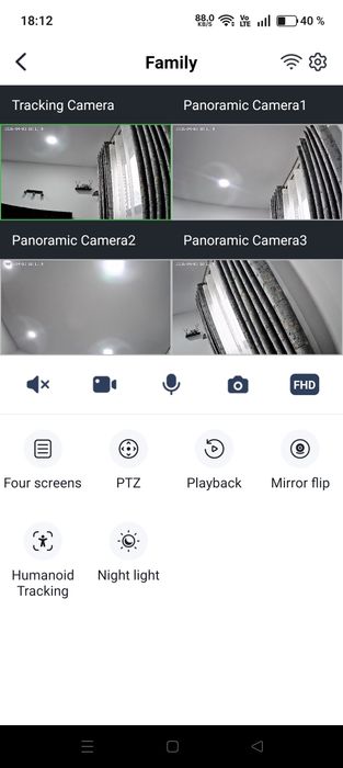 Cameră Supraveghere cu 4 Lentile Wifi