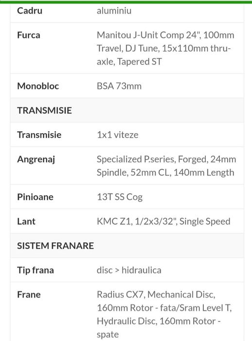Vând bicicletă Specialized