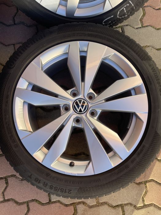 Jante de aluminiu originale VW R18 cu anvelope de iarna