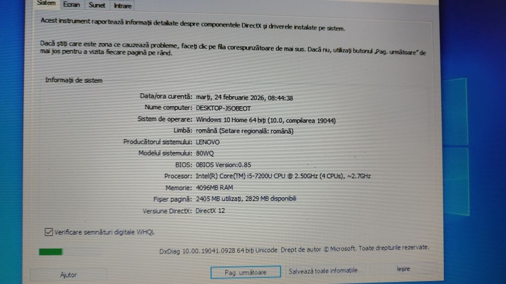 Laptop Lenovo/ 15,6 inch/ i5 gen 7 / 4 GB RAM / ssd 128 GB/