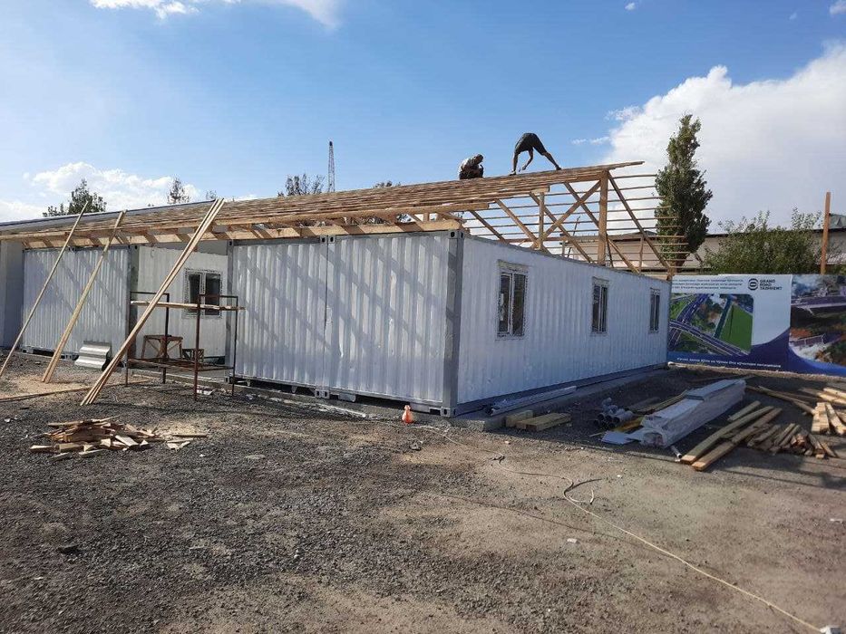 Konteyner, sendvich panellar, metall konstruktsiyalardan ob'ekt qurish