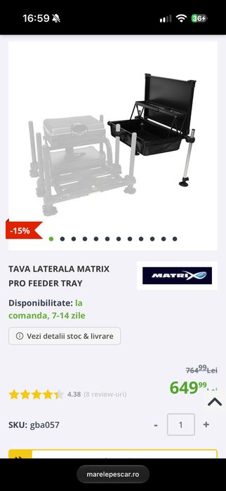 Tava laterala Matrix Pro Feeder Tray