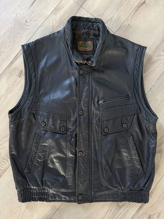 Vesta Piele Naturala DON LAMILLO 90s Negru Barbati | Marime 56 XXL