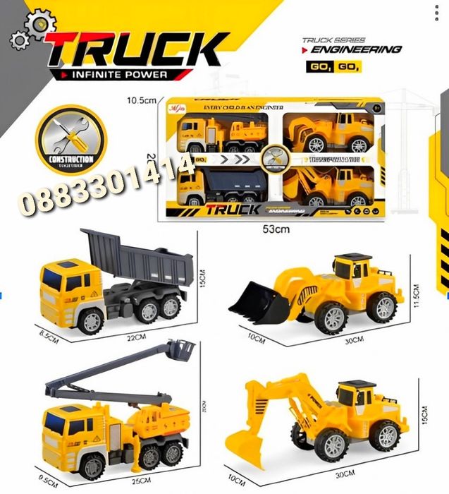 Комплект 4 броя строителни Камиона Лот