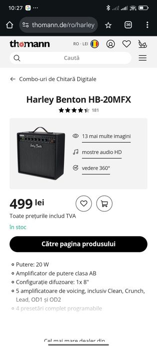 Amplificator Harley Benton HB 20 MFX