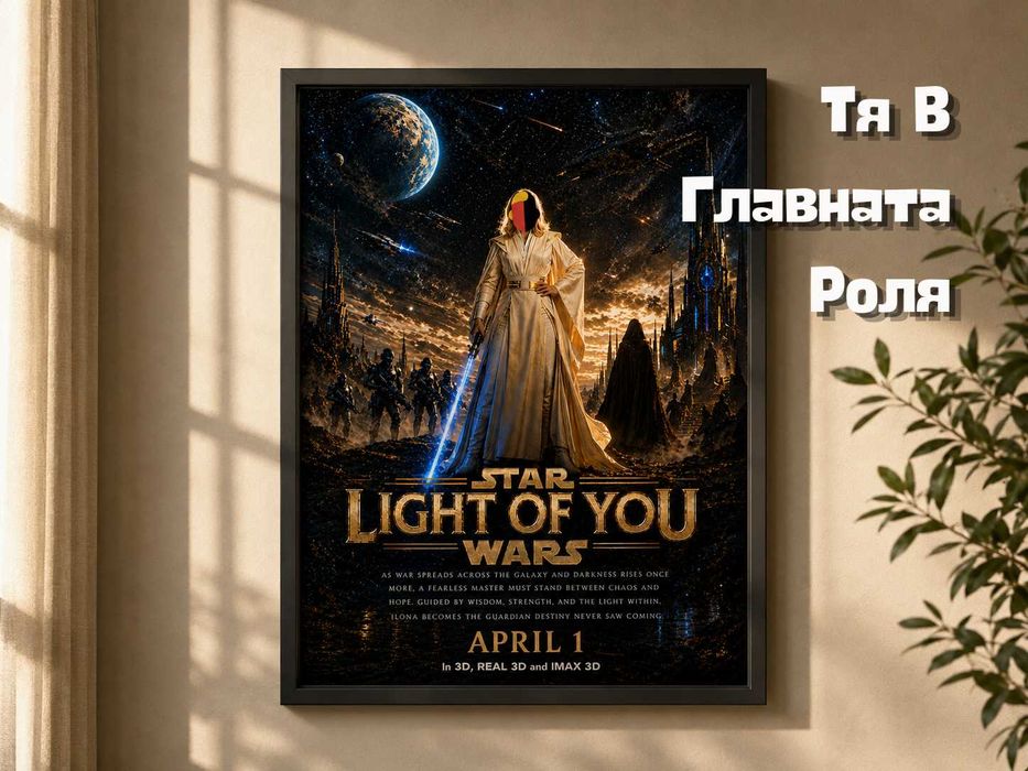 Подарък за жена | Персонализиран филмов постер с нейното лице