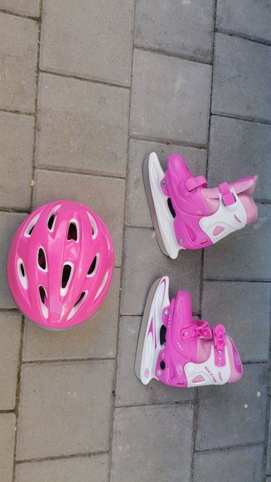 Patine și casca protecție copii 6 - 8 ani