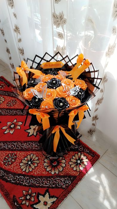 Buchet din flori satin!