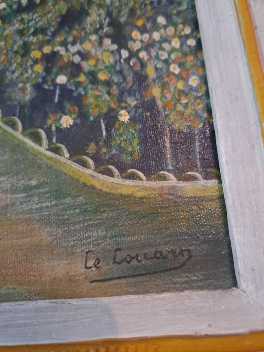 tablou vechi pictura pe panza 51/41 cm semnat Le Lorrain