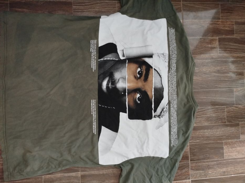 Tricou cu Tupac GANGS kaki maro