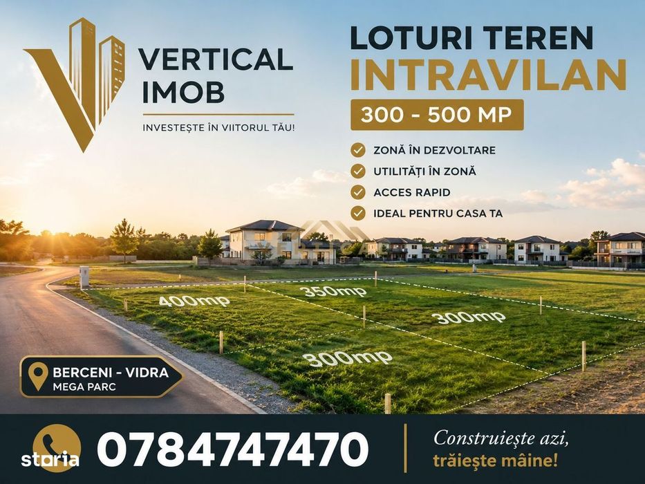 Teren loturi parcelate ( RATE )-Berceni/ Vidra Ilfov
