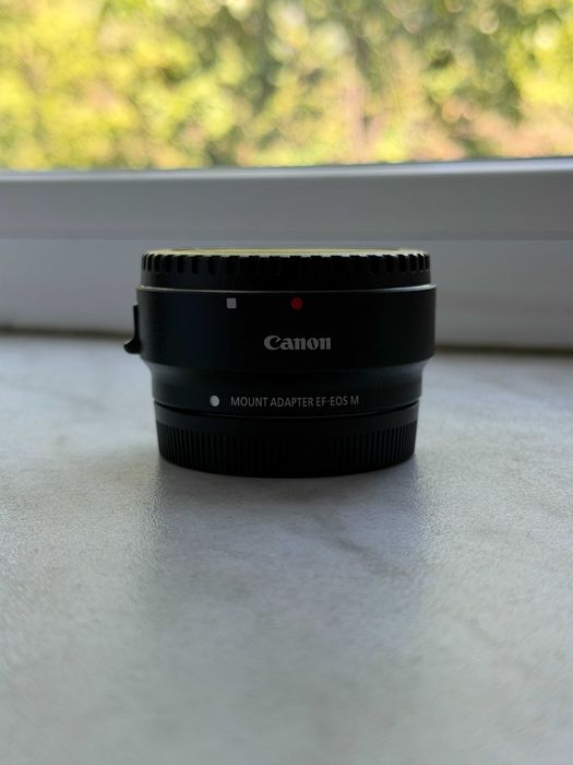 canon 50mm 0.45m 1.5ft lense + mount adapter ef-eos m