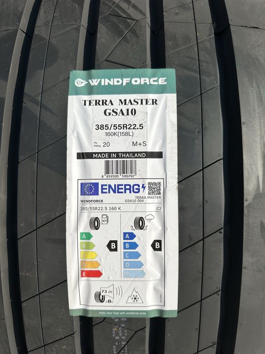 Нови Тежкотоварни Гуми WINDFORCE TERRA MASTER GSA10 385/55R22.5 160K (158L)