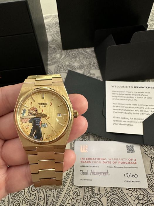 Tissot PRX Gold Plated - Vegeta  - Dragon Ball - custom painted 1 of 1