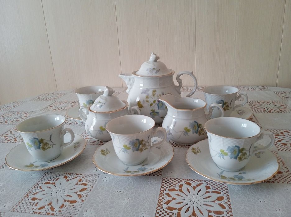 Чайный сервиз из Чехословакии, фарфор, винтаж.