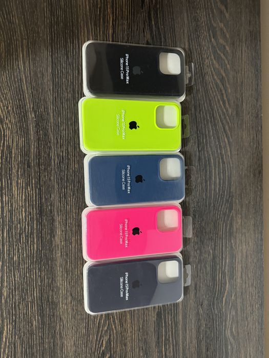 Husa Apple Gri Negru Alb Roz iPhone 15 Pro Max, 15 Pro, 14 Pro Max