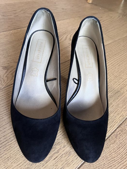 Pantofi stiletto Autograph-Marks & Spencer-piele întoarsă neagră, 40