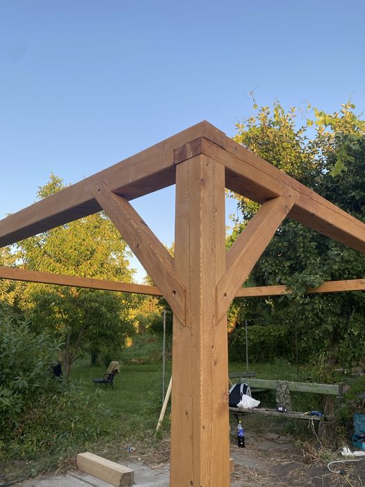 Foișor din lemn rasinos in doua ape  (4x5 m )