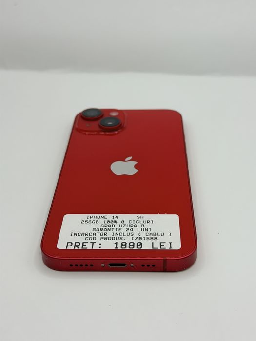 Iphone 14 256GB 100% Rosu Garantie Rate BuyBack - zonemag.ro