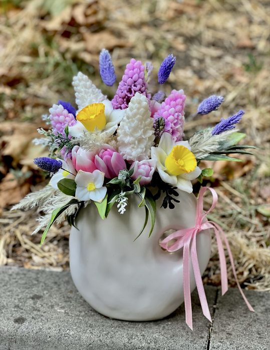 Аранжировки/букети с  ароматни цветя от глицеринов сапун.