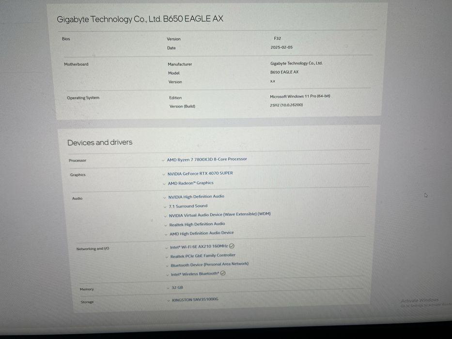 PC Gaming rtx 4070 super, AMD Ryzen 7 7800X3D, monitor, tastatura