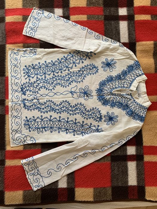 Луксозна памучна ленена дамска блуза носия индийски фолклорни мотиви