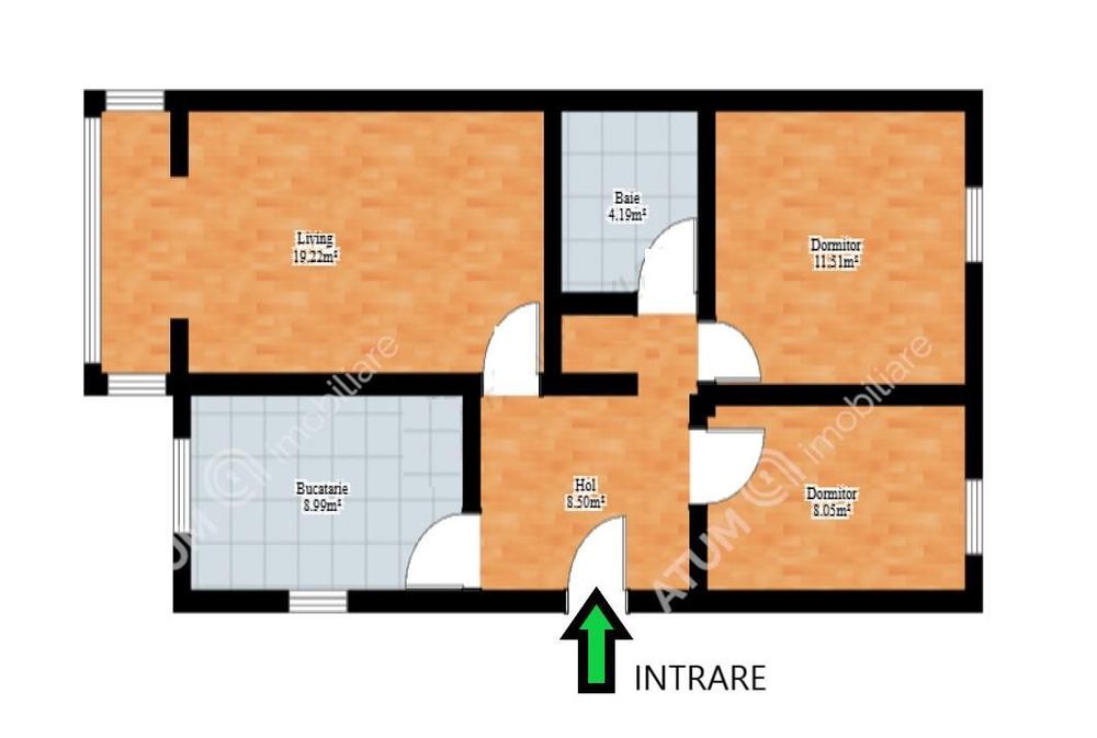 Apartament 3 camere decomandate si balcon zona Vasile Aaron Sibiu