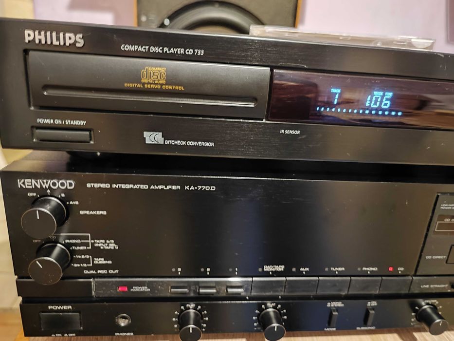 amplificator Kenwood KA-770D și CD player Philips