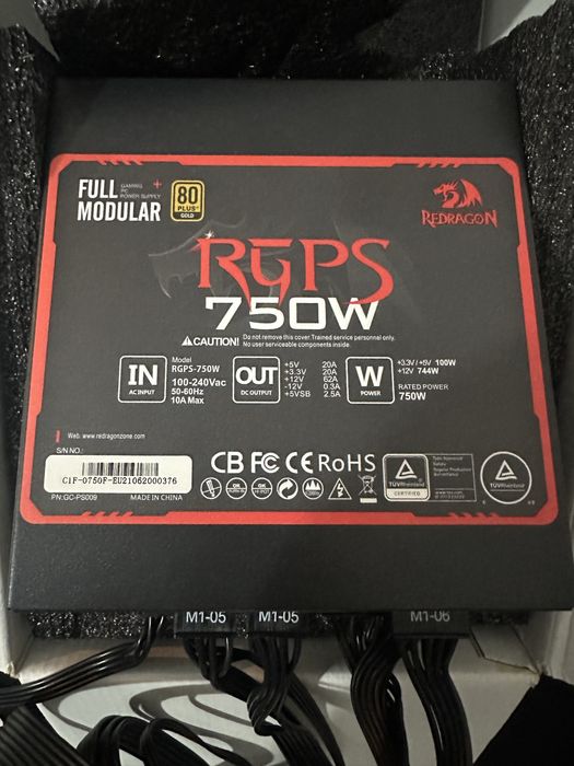 Redragon RGPS-750W 80+ Gold Full Modular – 750W | Ca nouă