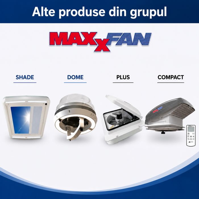 Trapa MaxxFan Deluxe cu ventilator 12V pt rulota, autorulota, camper