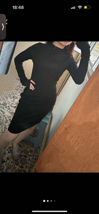 Платье лапша черное
