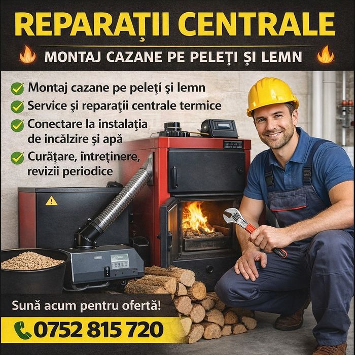 Montare centrale pe Peleti Gaz si Lemene și Reparații