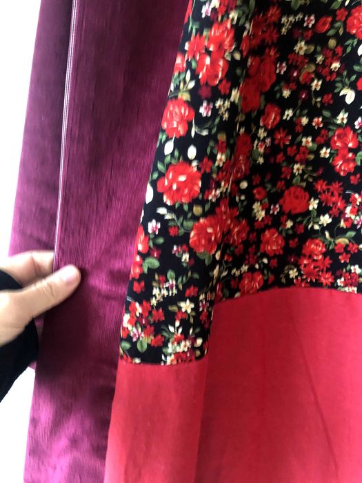 Jacheta pardesiu designer, de catifea reiata grena S-M