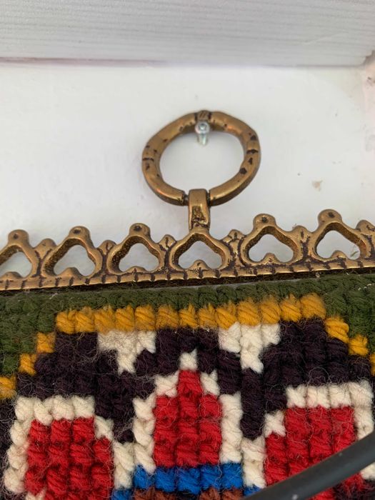 Bellpull goblen BavariaScandinav vintage clopot broderie biserica lana