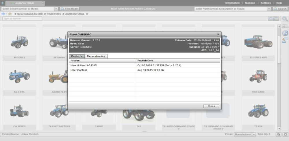 Instalare CNHI Case New Holland Industrial Fiat Ford catalog de piese